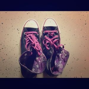Converse Black and Pink Men 5 Women 7